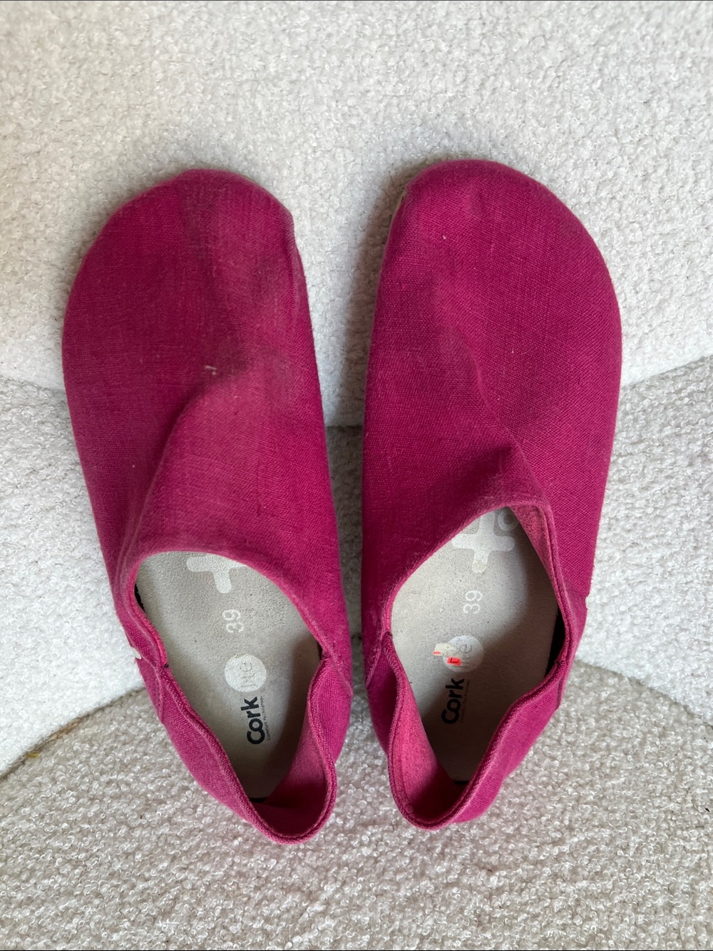 G16 Women's OTZ Cork Lite Magenta Pink Canvas Loafer Clog Flat Comfort Shoe 39 s